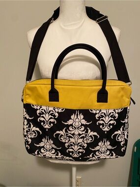 Yellow & Black Patterned Women’s Laptop Bag by Jackie